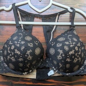 Aerie Black Lace Racerback Bra – 36C